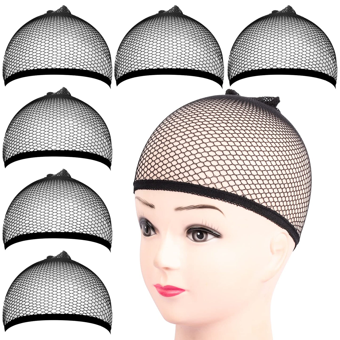 Fandamei 6PCS Wig Cap, 6PCS Black Mesh Wig Cap Net, Closed End Hair Mesh Net, Liner Weaving Caps for Women, Men, Kids, Wig Caps for Halloween, Cosplay Beauty and Personal Care Fandamei Default Title