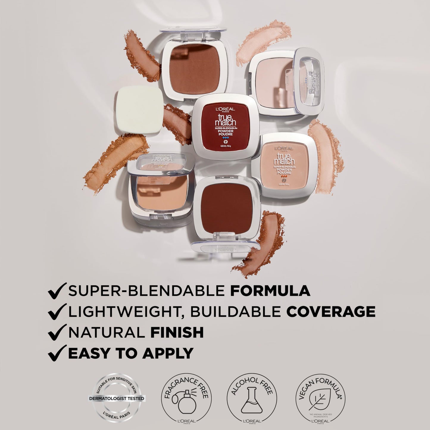 L'Oreal True Match Powder, Natural Ivory [C2], 0.33 oz (Pack of 2)