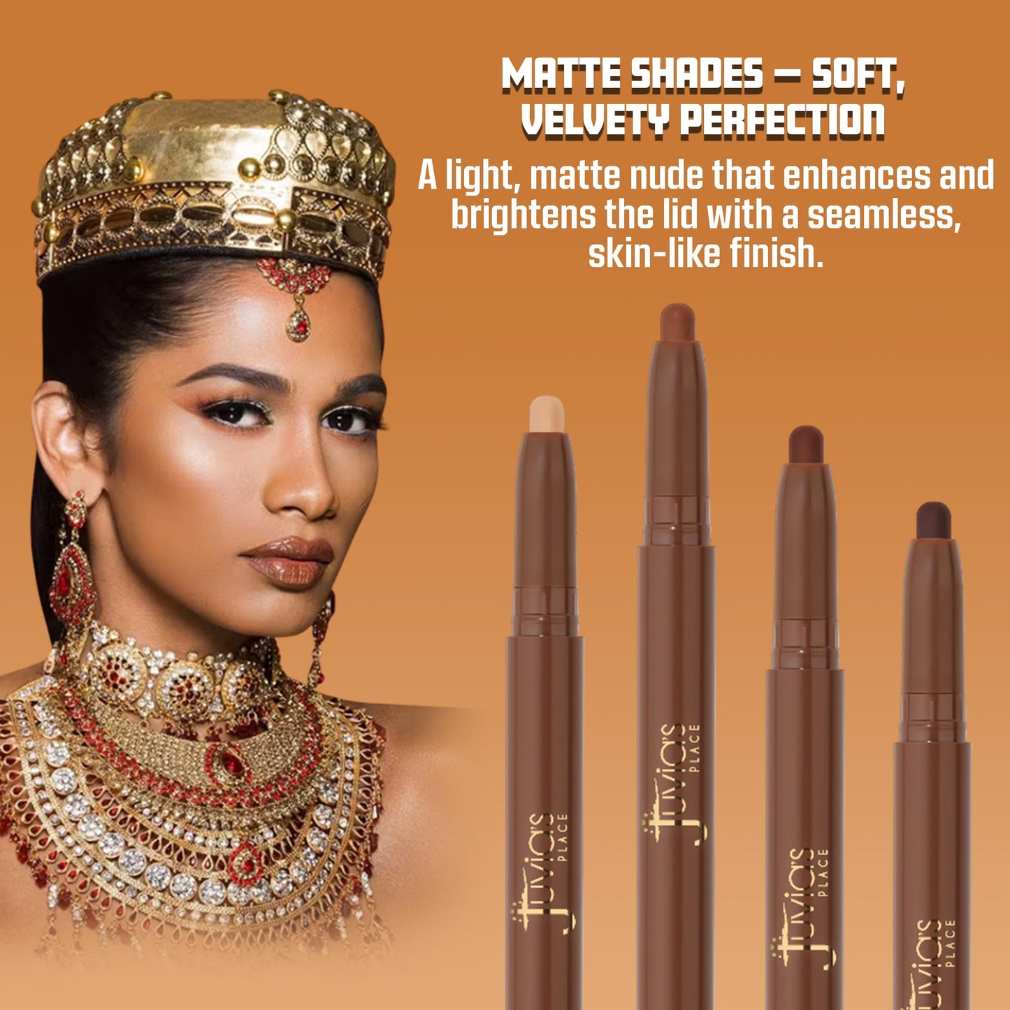 Juvia's Place Nubian Eyeshadow Stick Shimmer - Carlota - Waterproof, Buildable Eye Shadow Stick for Women - Long-Lasting, Crease-Proof, Easy…