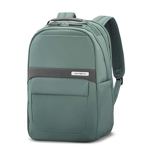 Samsonite Elevation Plus Backpack - Recyclex® RPET Body Fabric With Quick-Access Stash Pocket - Expands 1.5inches - AirTag™ Holder - Laptop Pouch - Cypress Green