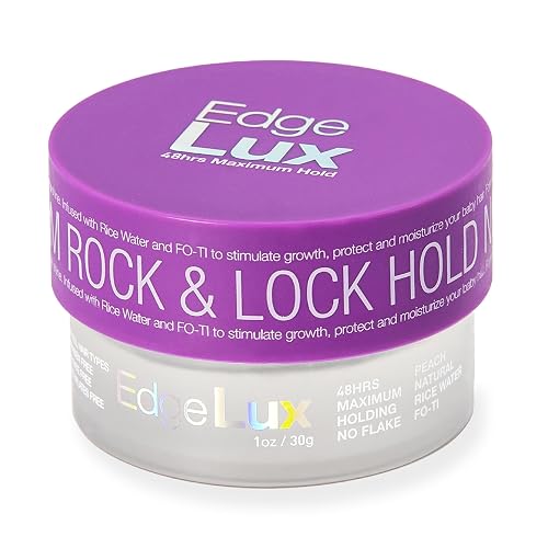Lux Collection Edge Control Gel for 4C Hair - 48 Hour Maximum Hold Edge Control, Edge Lux with Castor Oil, Keratin & Biotin, Non-Flaking Styling Gel