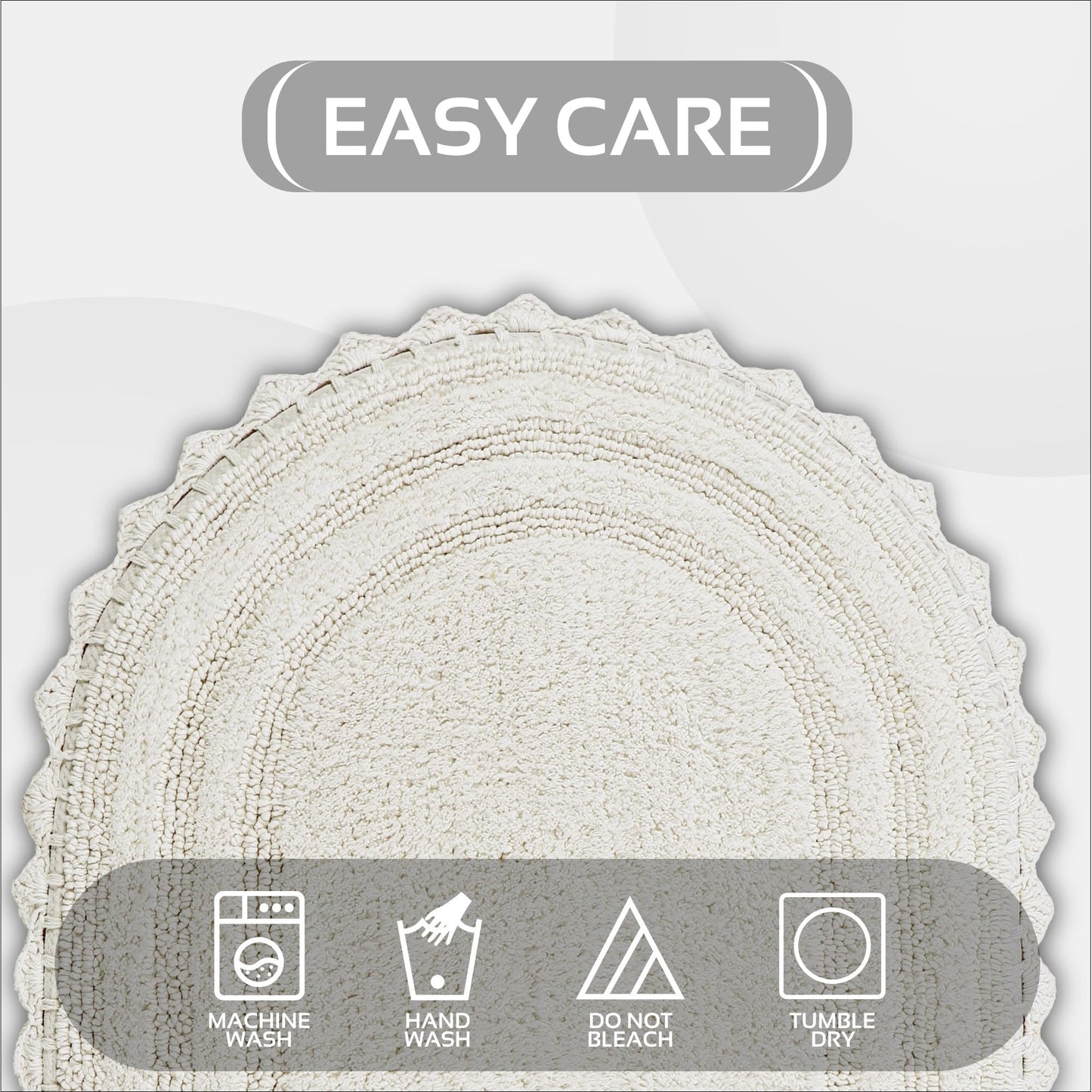 Better Trends Lilly Crochet 17x24 Oval Bath Rugs & Reversible Bath Rugs, Bath mats for Bathroom, Luxurious 100% Cotton Bath Rug & Water Absorbent…