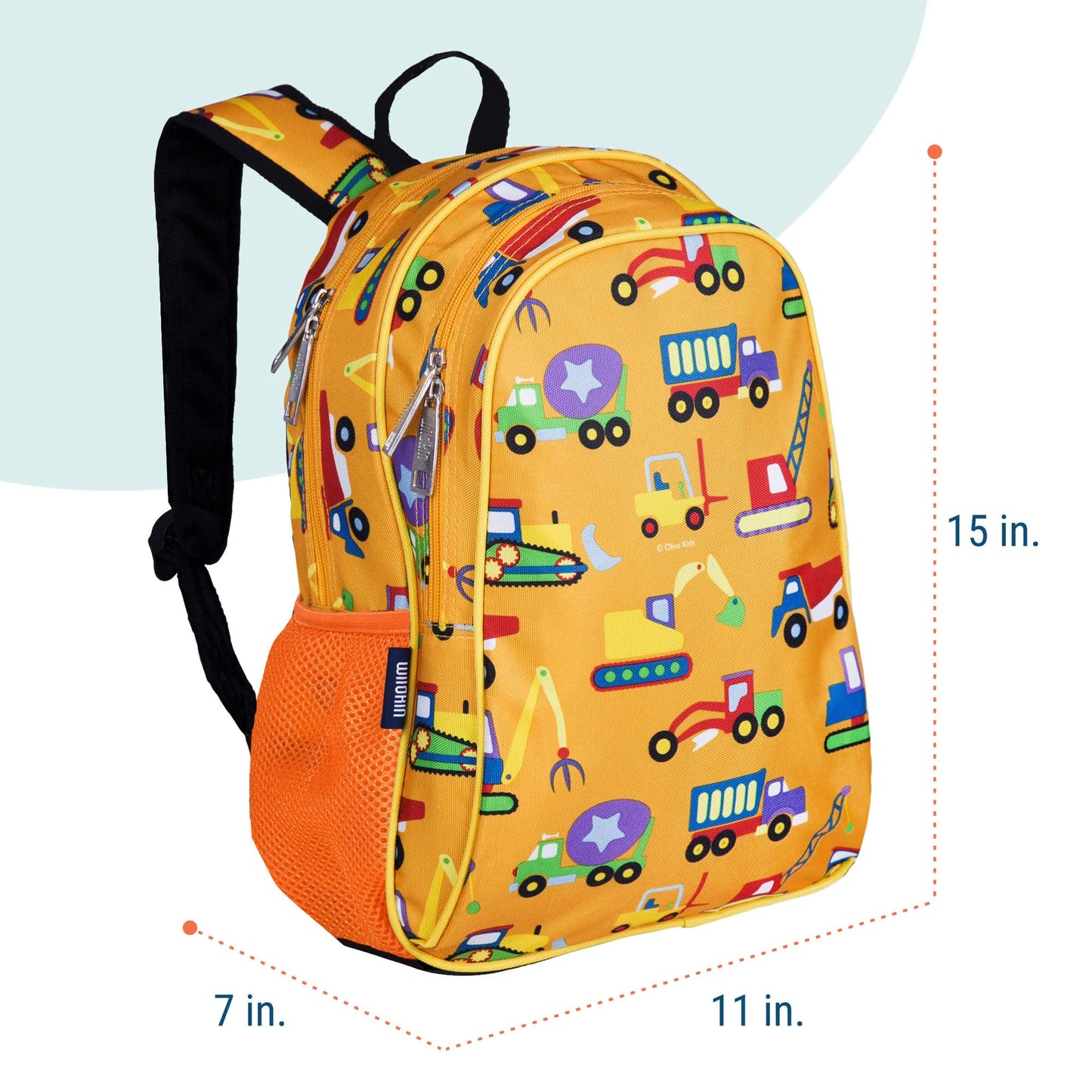 Wildkin 15-inch Kids Backpack - Durable, Padded, Adjustable for School & Travel - Under Construction