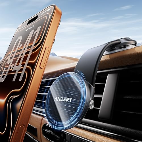 Car Phone Holder for MagSafe [360° Adjustable Memory Alloy Arm | 2400gf Strongest Magnetic Power] Bendable Car Mount, Phone Holders for Your Car…