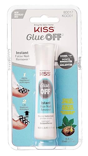 Kiss Glue Off Instant False Nail Remover 0.45 Ounce (Pack of 2)