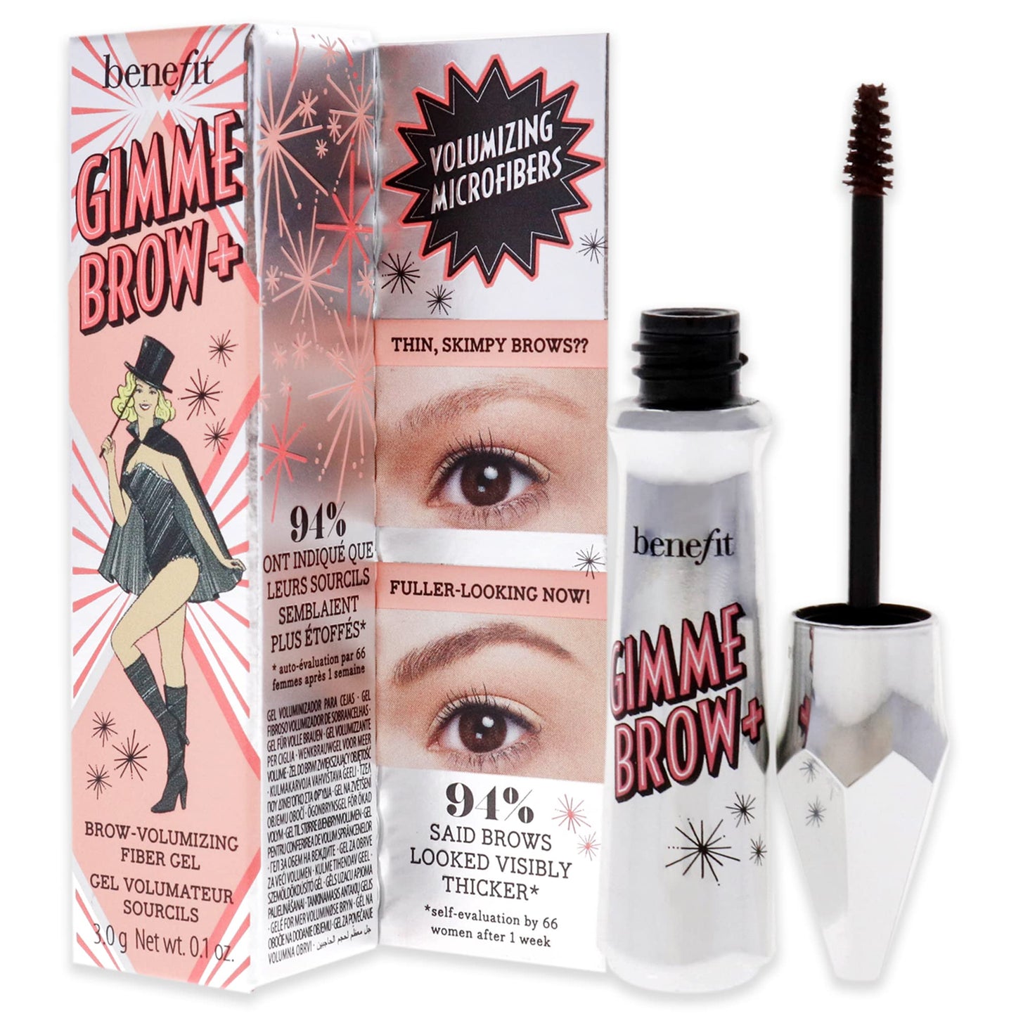 Benefit Gimme Brow Volumizing Fiber Gel - 3.5 Warm Auburn Brown Women Eyebrow Gel 0.1 oz (Pack of 2) Beauty and Personal Care Benefit