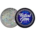 Art Factory Snowflake Iridescent Clear Body Glitter Gel - Chunky Cosmetic Glitter for Face, Hair & Body - Festival Rave Makeup, Long Wear Hair Glitter