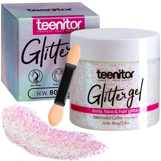Teenitor Body Glitter, Face Glitter, Hair Glitter Gel, Holographic White Glitter for Face Body Makeup Beauty and Personal Care Teenitor Default Title