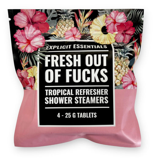 Explicit Essentials Fresh Outta F’s Shower Steamers - Tropical Hibiscus Aromatherapy Shower Steamer for Relaxation & Stress Relief - Spa Shower Tablet Beauty and Personal Care Explicit Essentials