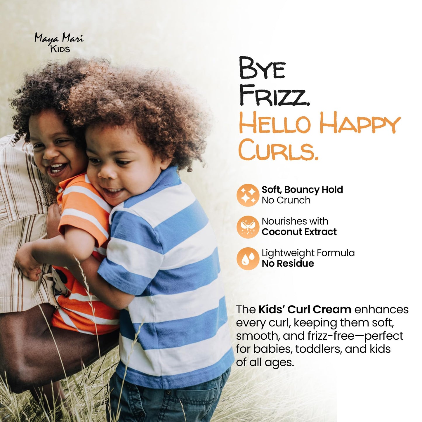 MAYA MARI - Kids Curl Cream With Coconut Oil, Curly Hair Cream, Coconut and Lime Twist, 12 oz