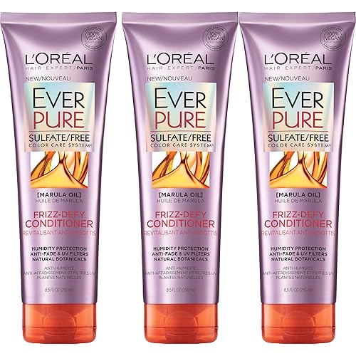 L'Oreal Paris Hair Care Everpure Sulfate Free Frizz-Defy Conditioner, 3 Count