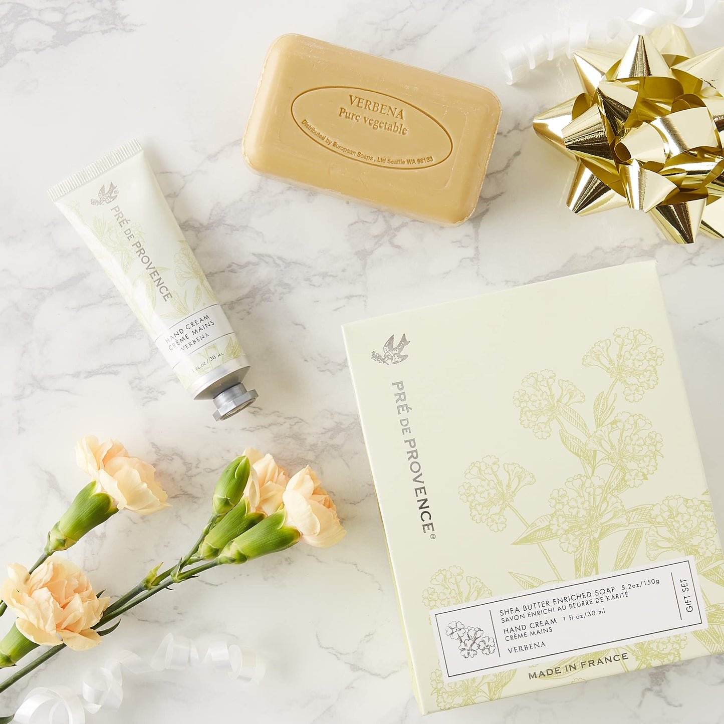 Pre de Provence Gift Set Collection 150 Gram Soap Bar & 1 fl oz Hand Cream, Verbena