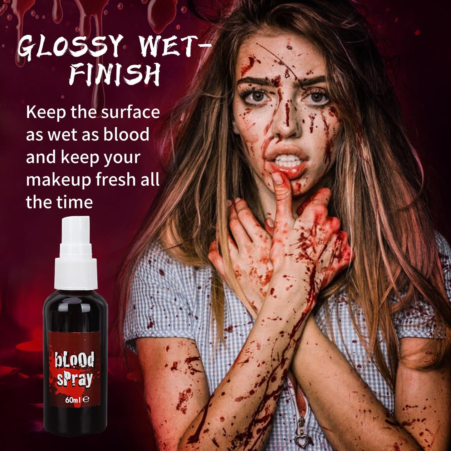 Halloween Fake Blood Makeup - Realistic Effects Washable for Scar, Wound, Clothes, Eyes, Drips, Nose Bleeds - For Cosplay SFX Zombie Vampire Special
