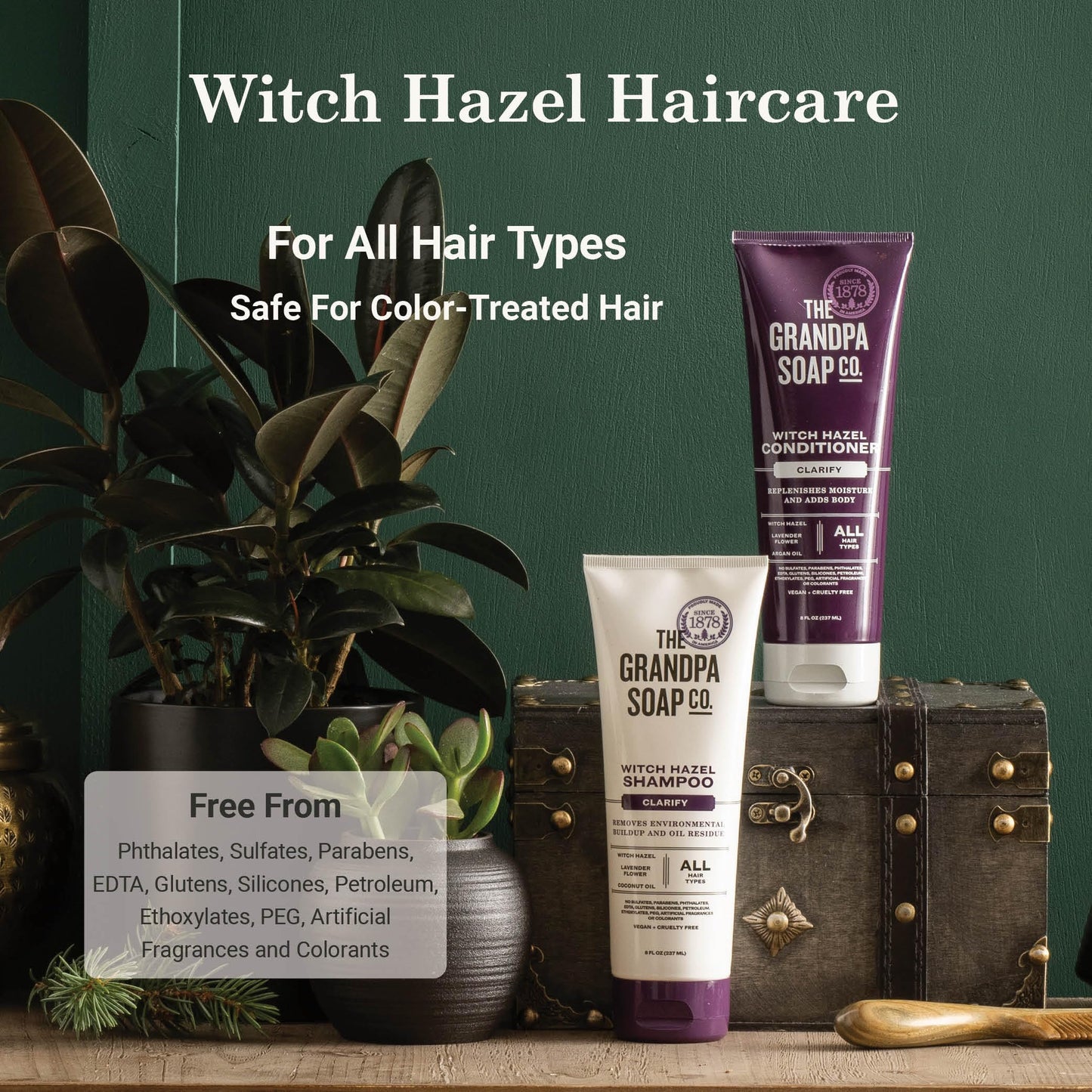 The Grandpa Soap Company Clarifying Witch Hazel Conditioner - Relieves Scalp Conditions and Protects Against Buildup, With Lavender Flower, Sulfates