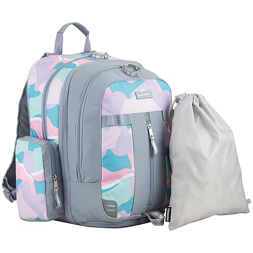 Eastsport Extra Large Backpack Expandable Oversized for Travel Hiking Work Camping Sports Outdoors with Drawstring Bag Mochila De Viaje Abstract Joyful
