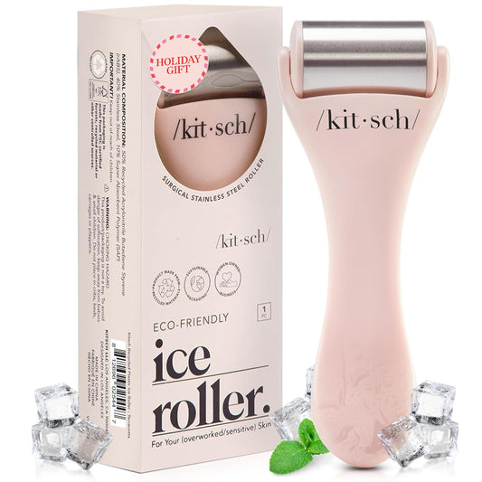 Kitsch Ice Roller for Face - Stainless Steel Face Ice Roller to Reduce Puffiness, Redness & Headaches - Cooling Facial Roller for Skin Care