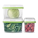 Rubbermaid FreshWorks Produce Saver, Medium and Large Storage Containers, 6 Piece Set