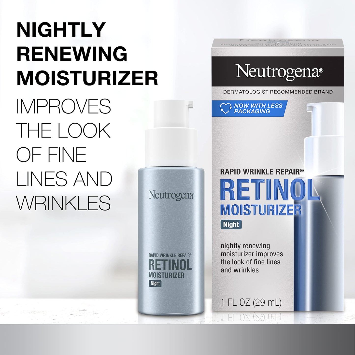 Neutrogena Retinol Face Moisturizer Cream,Rapid Wrinkle Repair,Anti-Wrinkle Night Moisturizer,Anti-Wrinkle Face&Neck Cream_Moisturizer with Hyaluronic Beauty and Personal Care Neutrogena