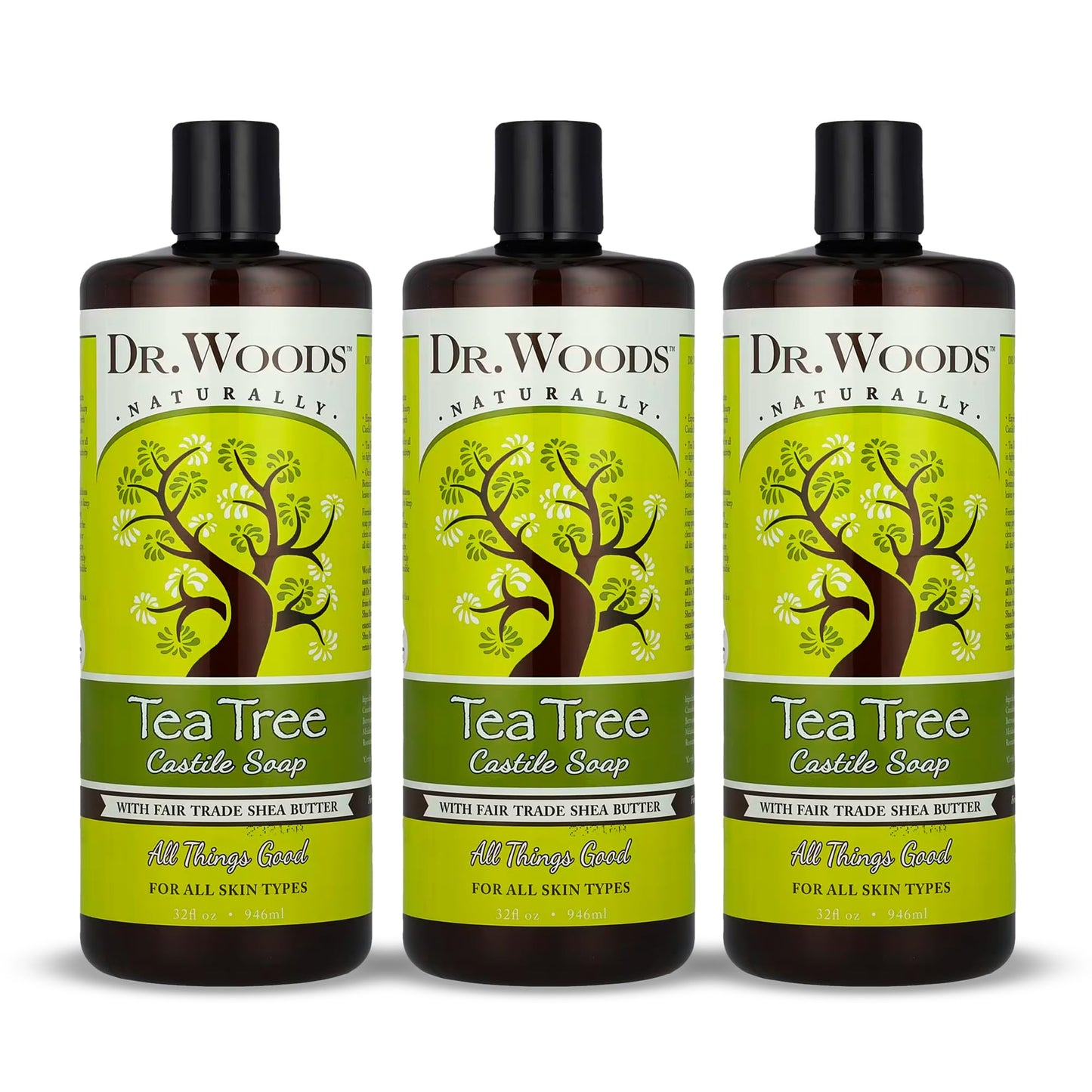 Dr. Woods Tea Tree Liquid Castile Soap - Castile Soap with Pure Tea Tree Oil, Body Wash for Men and Women, Organic Shea Butter, Natural Cleaner