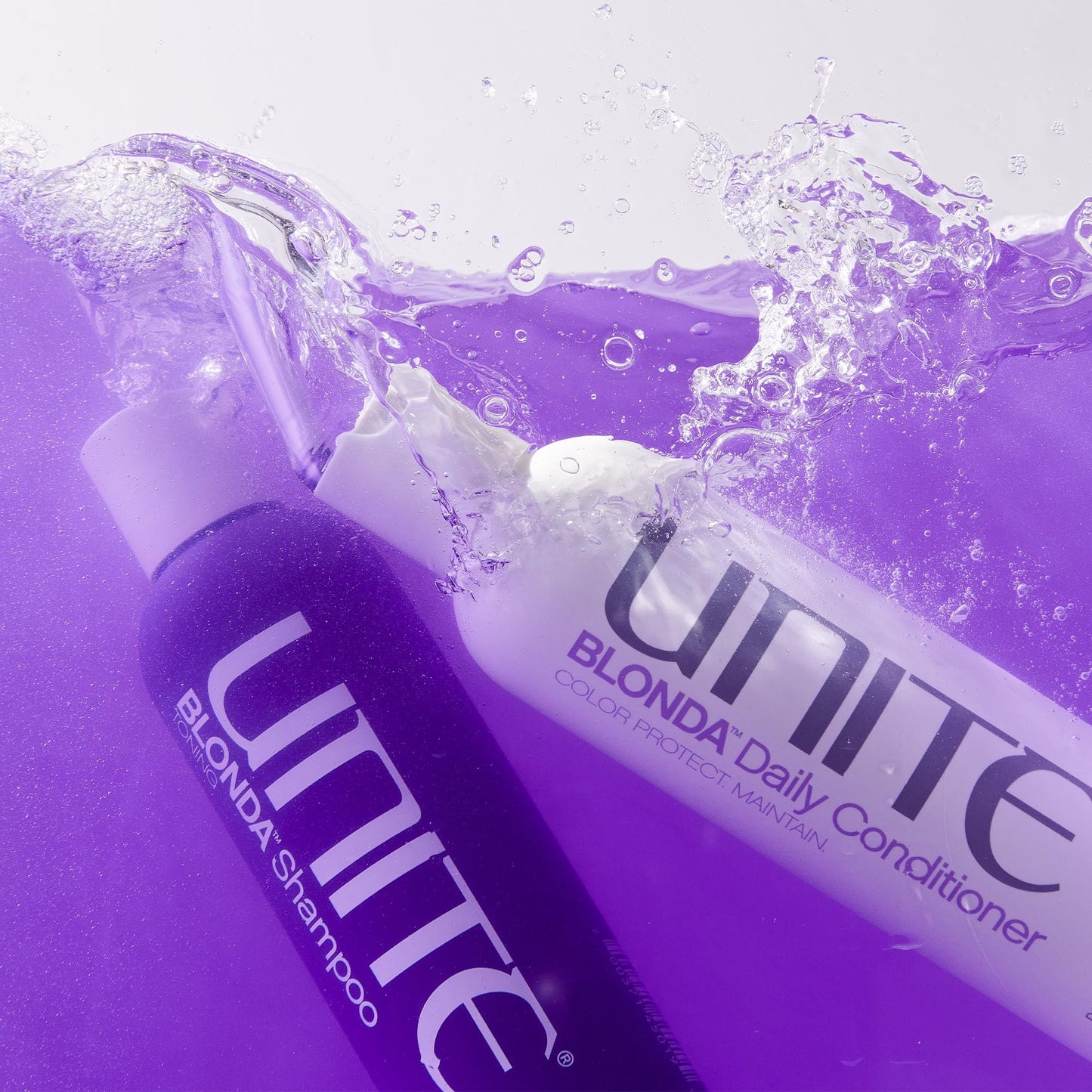 UNITE Hair - BLONDA Purple Shampoo, Conditioner & BLONDA Oil Set - Neutralizes Brassy & Yellow Tones for Blonde, Platinum, Silver, Bleached