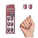 KISS imPRESS Color Press-On Manicure, Gel Nail Kit, PureFit Technology, Short Length, “Peanut Pink”, Polish-Free Solid Color Mani, Includes Prep Pad
