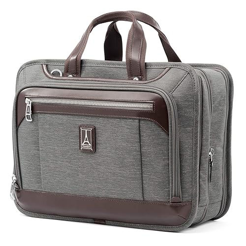 Travelpro Platinum Elite Expandable Business Laptop Briefcase, Fits up to 15.6 Laptop, Work School Travel, Men and Women, Vintage Grey