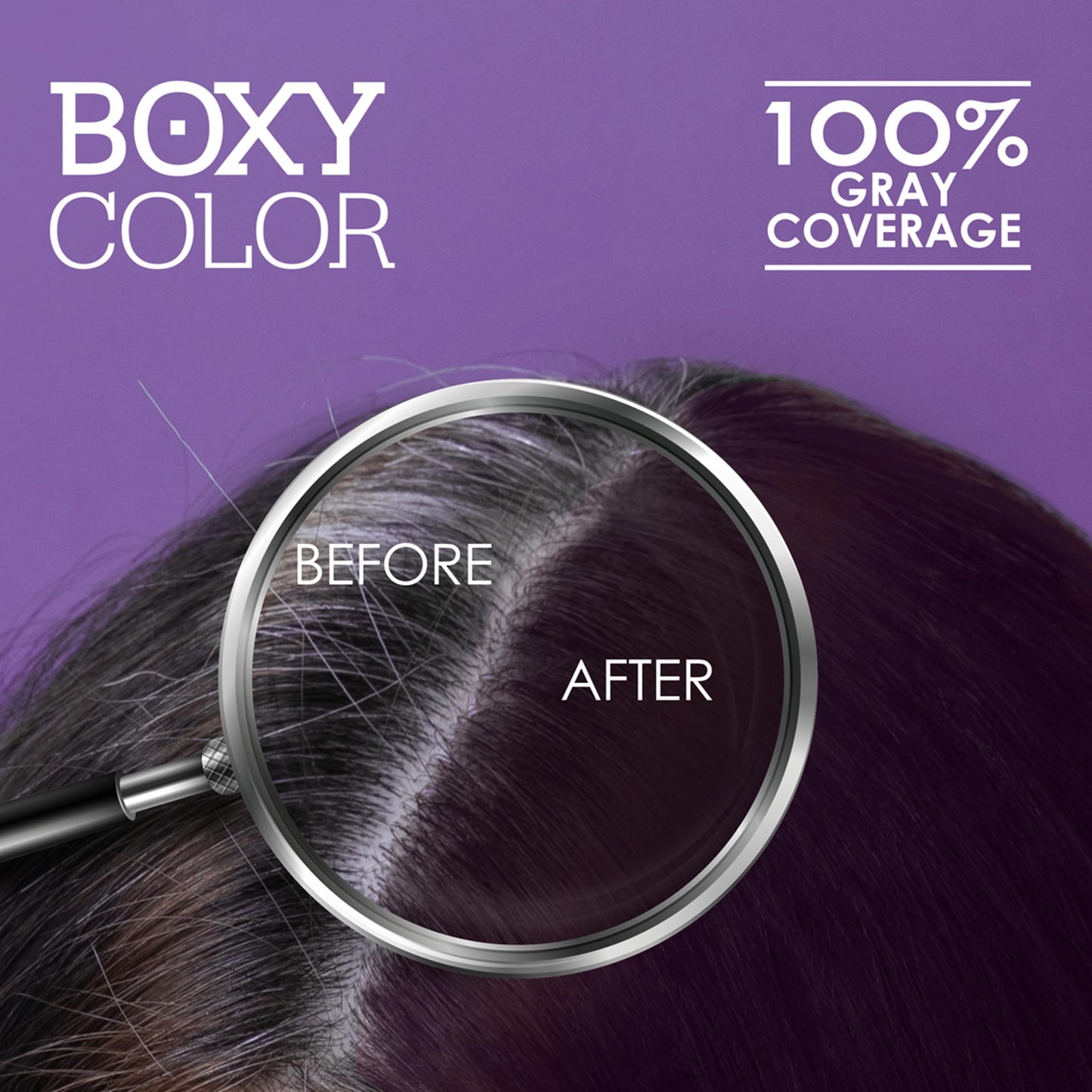 BOXY COLOR Coloring Kit - Professional Permanent Hair Dye with Vegetal Protein for Intense Shiny, Silky Color and 100% Gray Coverage (3.66 Dark Violet