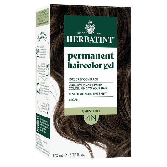 Herbatint Permanent Hair Dye For Women - 4N Chestnut - For Up To 100% Gray Coverage of Resistant Gray Hair - Ammonia-Free, Alcohol-Free & Vegan Beauty & Personal Care Herbatint