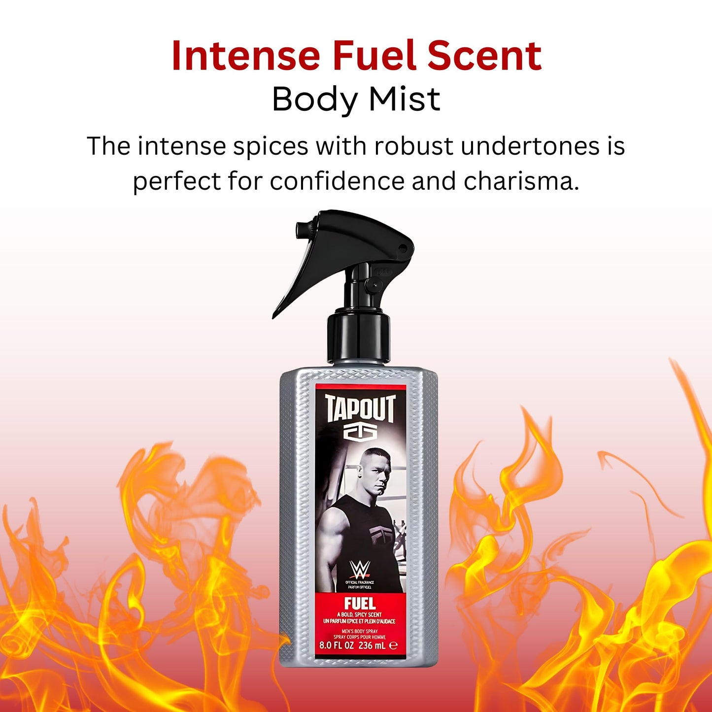 Tapout Fuel Body Spray Perfume for Men Refreshing Fragrance, 8 oz