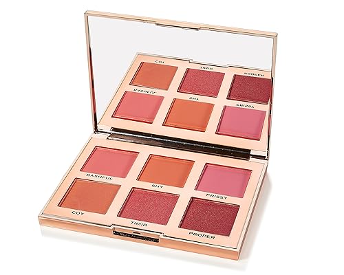 Skone Flushed & Flirtatious Make up Blush Palette - Blush Makeup as Eyeshadow, Blush, Highlighter in One Palette - Matte & Shimmer Glow of Pink