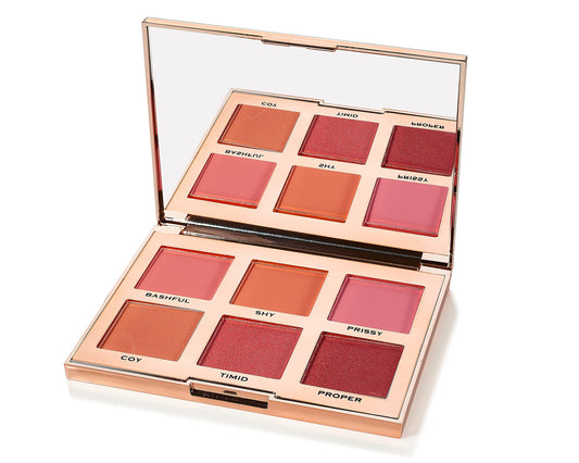Skone Flushed & Flirtatious Make up Blush Palette - Blush Makeup as Eyeshadow, Blush, Highlighter in One Palette - Matte & Shimmer Glow of Pink