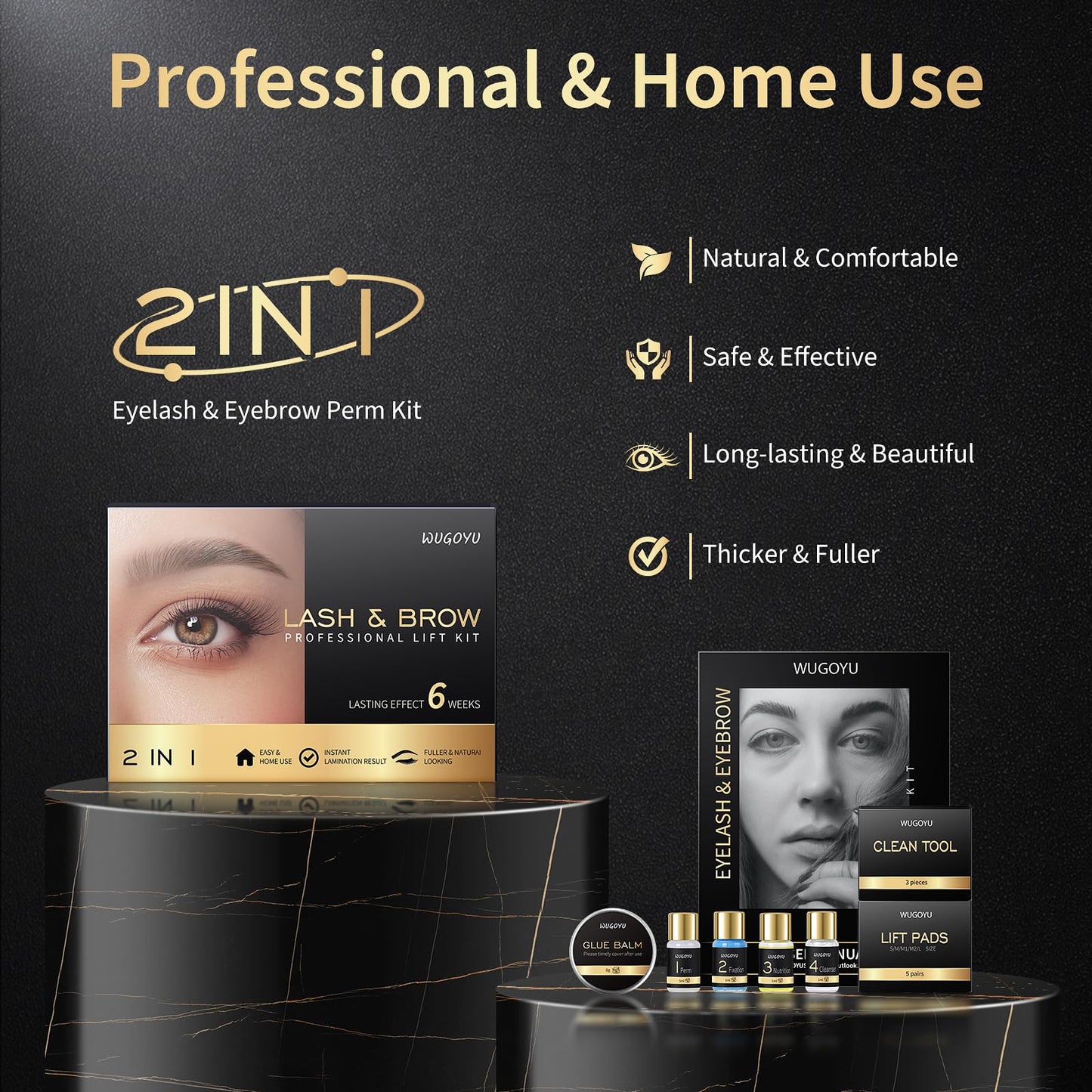 Lash Lift Kit - Brow Lamination Kit, Eyebrow Lamination Kit, Professional Eyelash & Brow 2 IN 1 Perm Kit, Eyebrow lift Kit, Fuller & Thicker Brows…