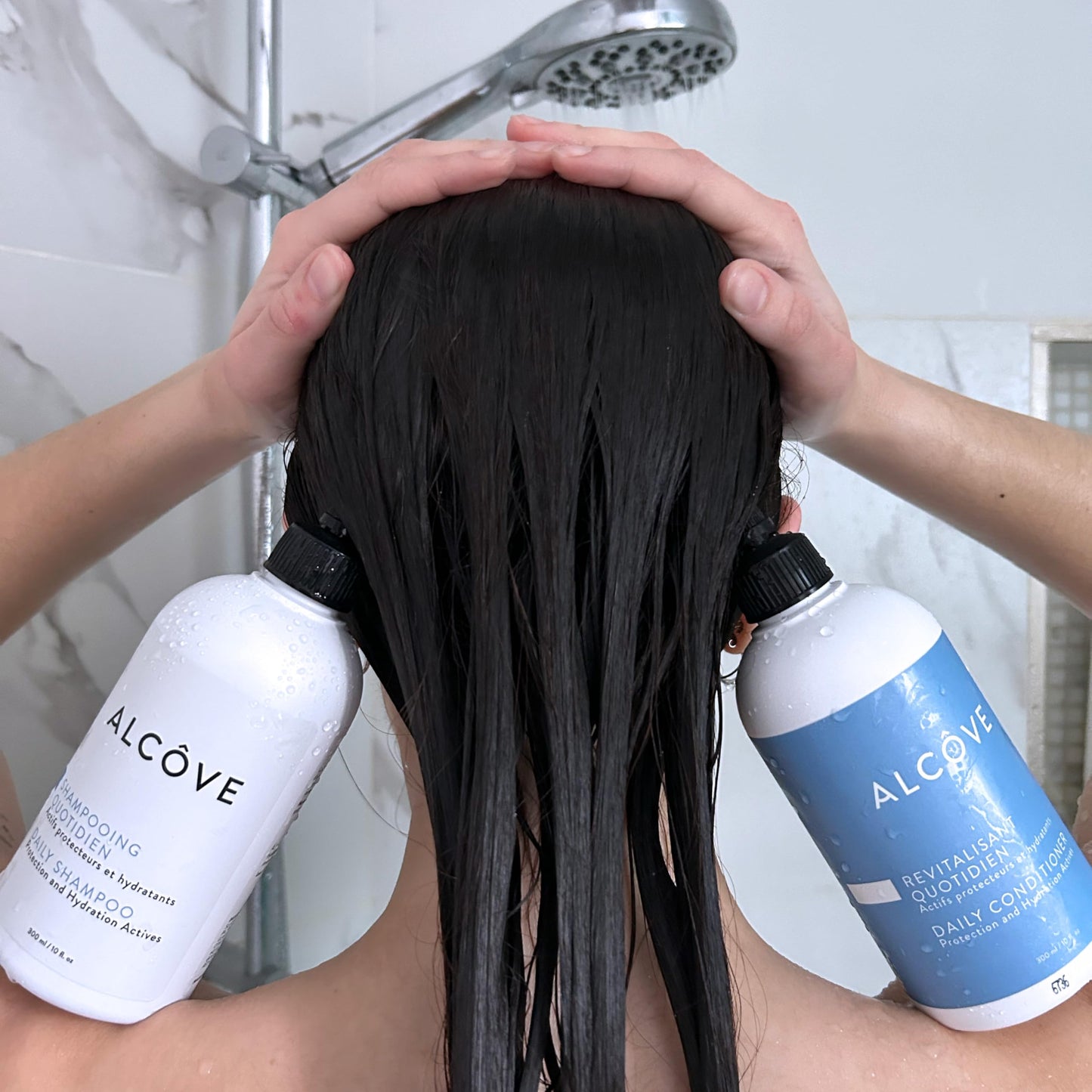 Alcôve - Daily Shampoo & Conditioner Duo - All Hair Types - Sulfate-Free - Lightweight Care - Evening Primrose Oil - Mango Extract - Argan Oil