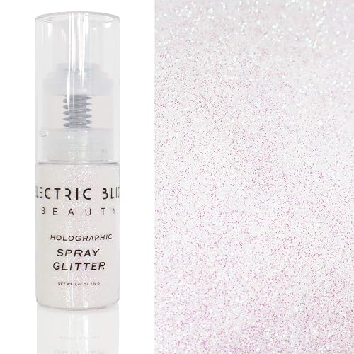 Iridescent White Glitter Spray - 30g Loose, Face, Hair, Eye & Body Glitter for Women - Rave & Festival Accessory - Cosmetic Makeup