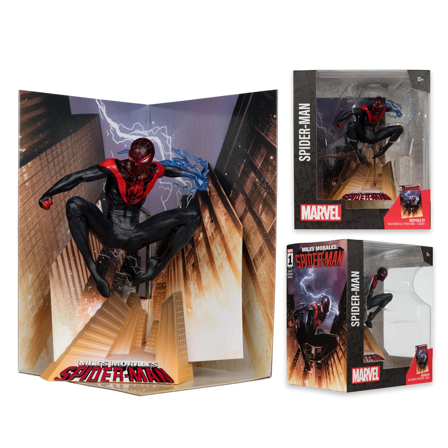 McFarlane Toys - Marvel Spider-Man 1:10th Scale Collectible with Scene (Miles Morales: Spider-Man #1)