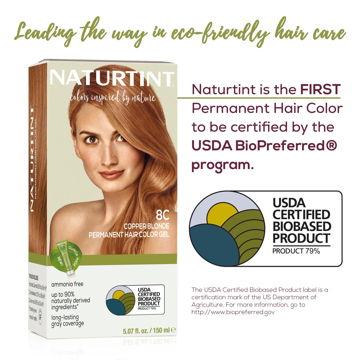 Naturtint Permanent Hair Colorant Copper Blonde 8C (5.28 fl oz, Pack of 2)