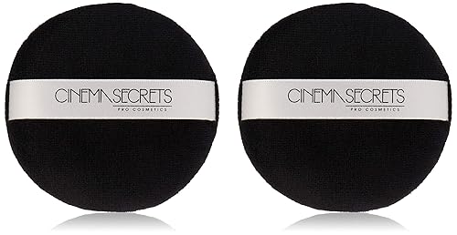 Cinema Secrets Deluxe Powder Puff With Strap, Black, 2 Count