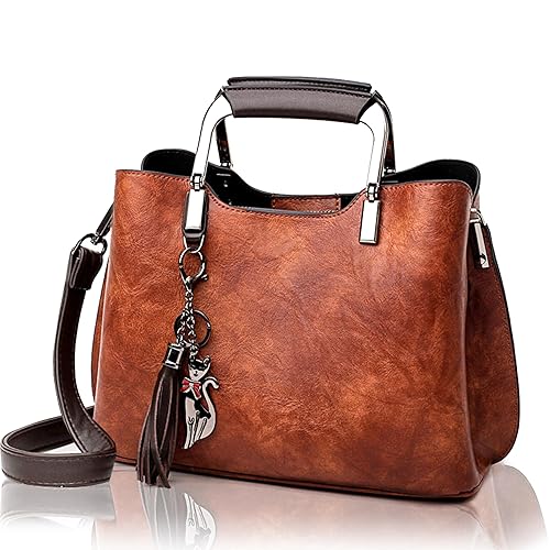 rofozzi Small Vegan Leather Purse for Women, Top Handle Purse, Women’s Shoulder Handbags, Leather Satchel Bag