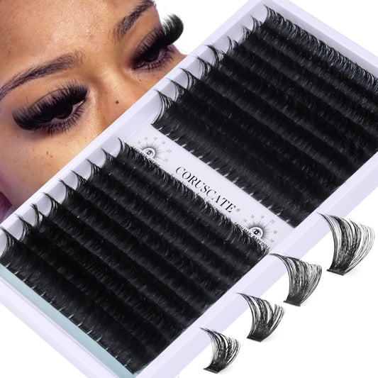 CORUSCATE Lash Clusters 120D+150D Thick Eyelash Clusters 14-20mm Long Cluster Eyelash Extensions 288pcs Individual Lashes Cluster DIY Eyelashes Mink Beauty and Personal Care CORUSCATE Default Title
