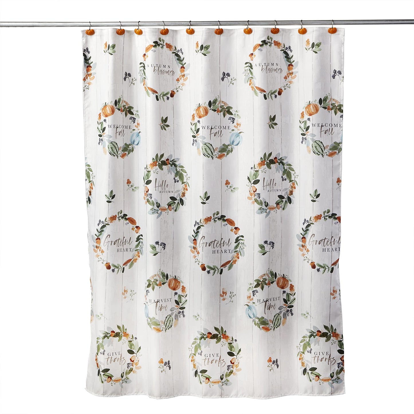 SKL Home Fall Nature's Harvest Shower Curtain, Multicolored 70.00" x 72.00"
