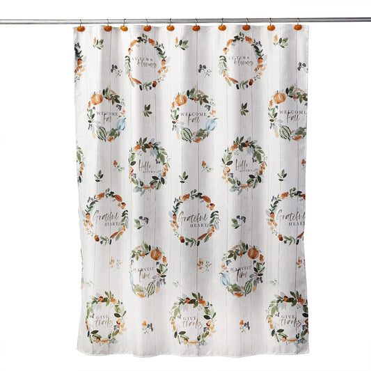 SKL Home Fall Nature's Harvest Shower Curtain, Multicolored 70.00" x 72.00"