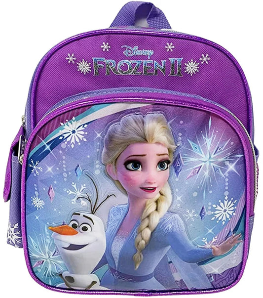 Pod Disney Frozen 2 Elsa Anna & Olaf 10"" Mini Backpack Girl's Book Bag, Purple