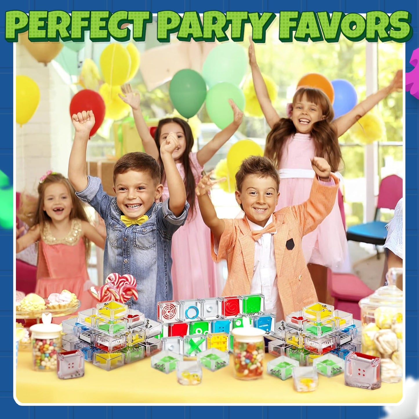 Bedwina Mini Cube Puzzle Box Set – 24-Pack 1.5" 3D Brain Teaser Maze Balls, Balance IQ Party Favor Games for Kids, Teens & Adults