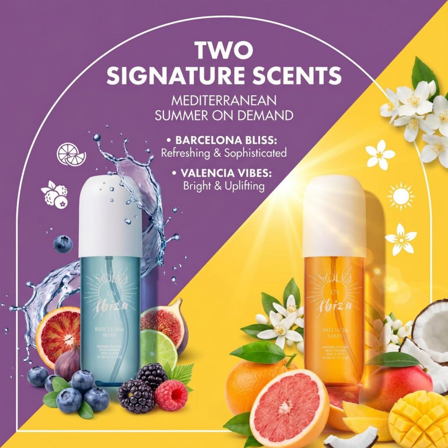 Solo En Ibeza Fragrance Set Mini | Bum Bum Cream & Body Mist Set | Fragrance Gift Set for Women | Travel Size Lotion & Spray Kit | Rio de Janeiro