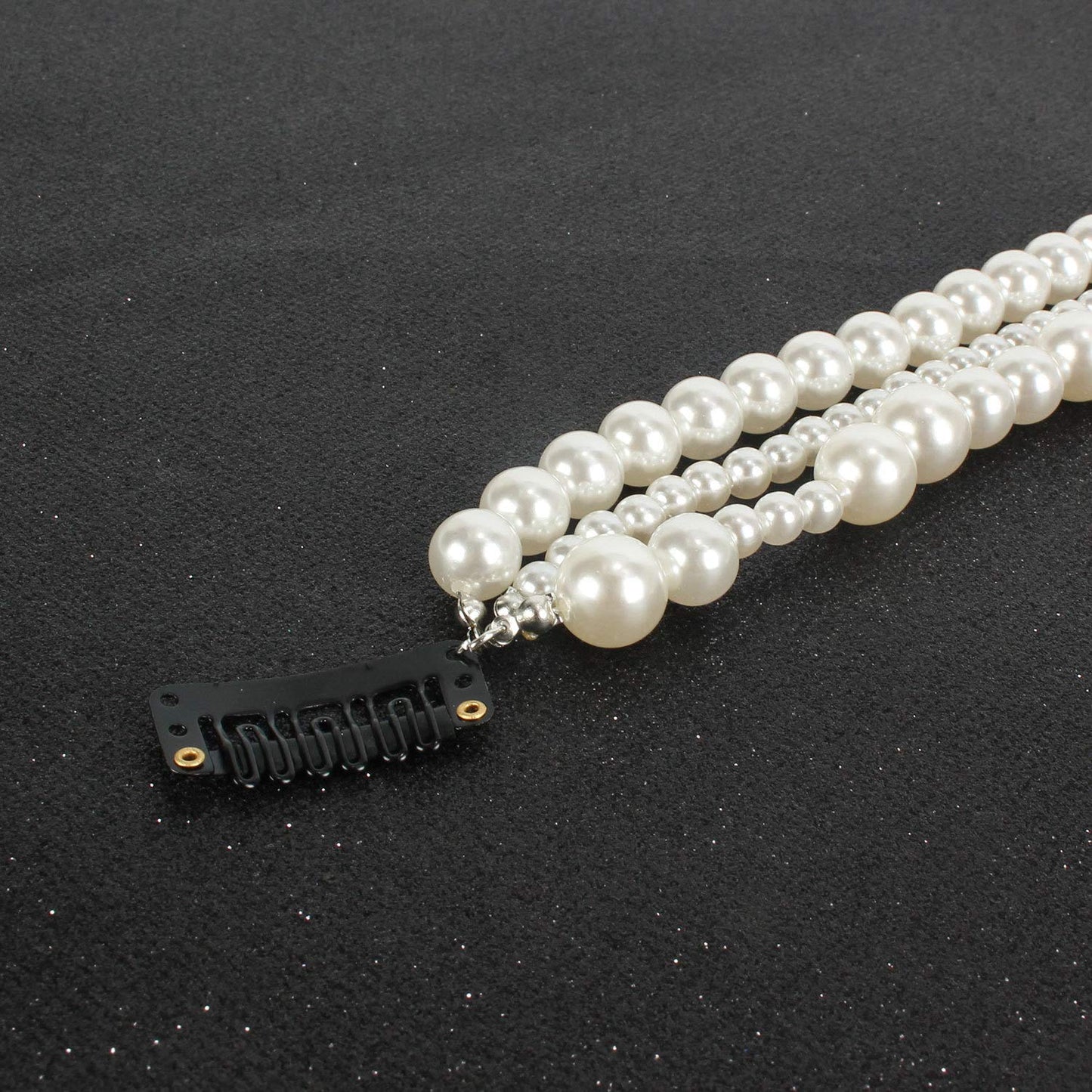 wekicici Hair Extension Chain Pearl Tassel Hair Chain with Clips Party Gatsby Fashion Wedding Hair Accessories for Women and Girls