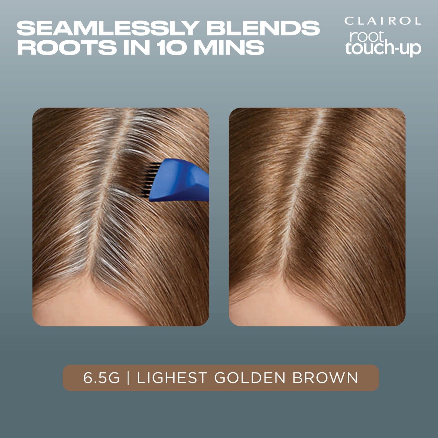 Clairol Root Touch-Up by Nice'n Easy Permanent Hair Dye, 6.5G Lightest Golden Brown Hair Color | 100% Gray Coverage | Easy Brush Application | Matches