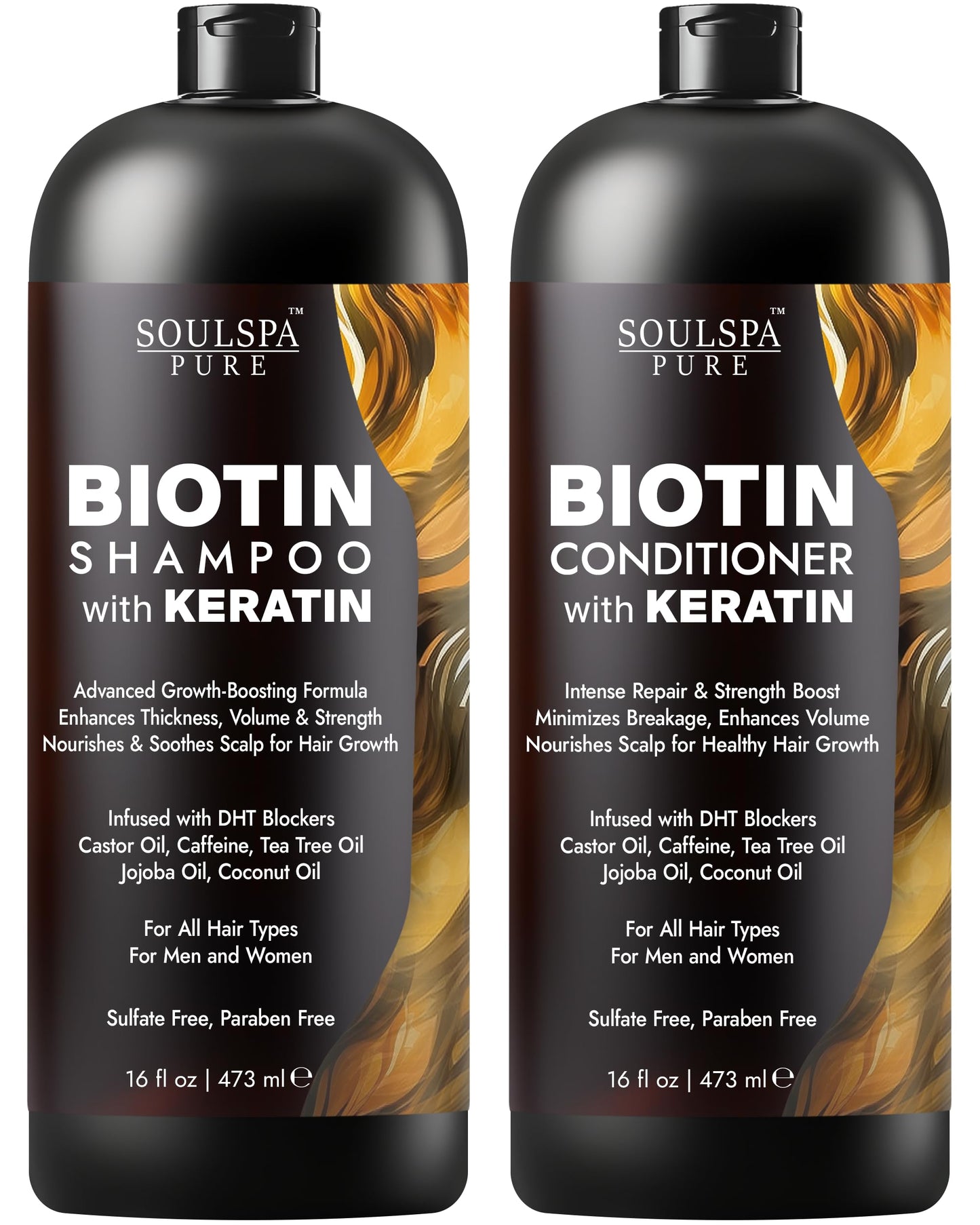 Biotin Shampoo and Conditioner Set with Keratin - Sulfate-Free Advanced Anti-Thinning, Hair Growth Shampoo and Conditioner Combo Repair Formula