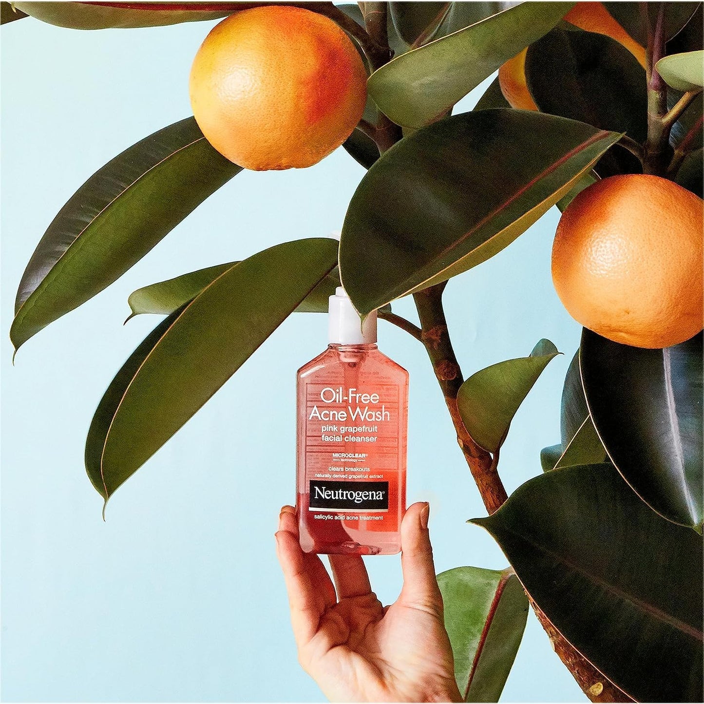 Neutrogena Oil-Free Acne Wash Face Cleanser, Pink Grapefruit 6 oz (5 Pack)