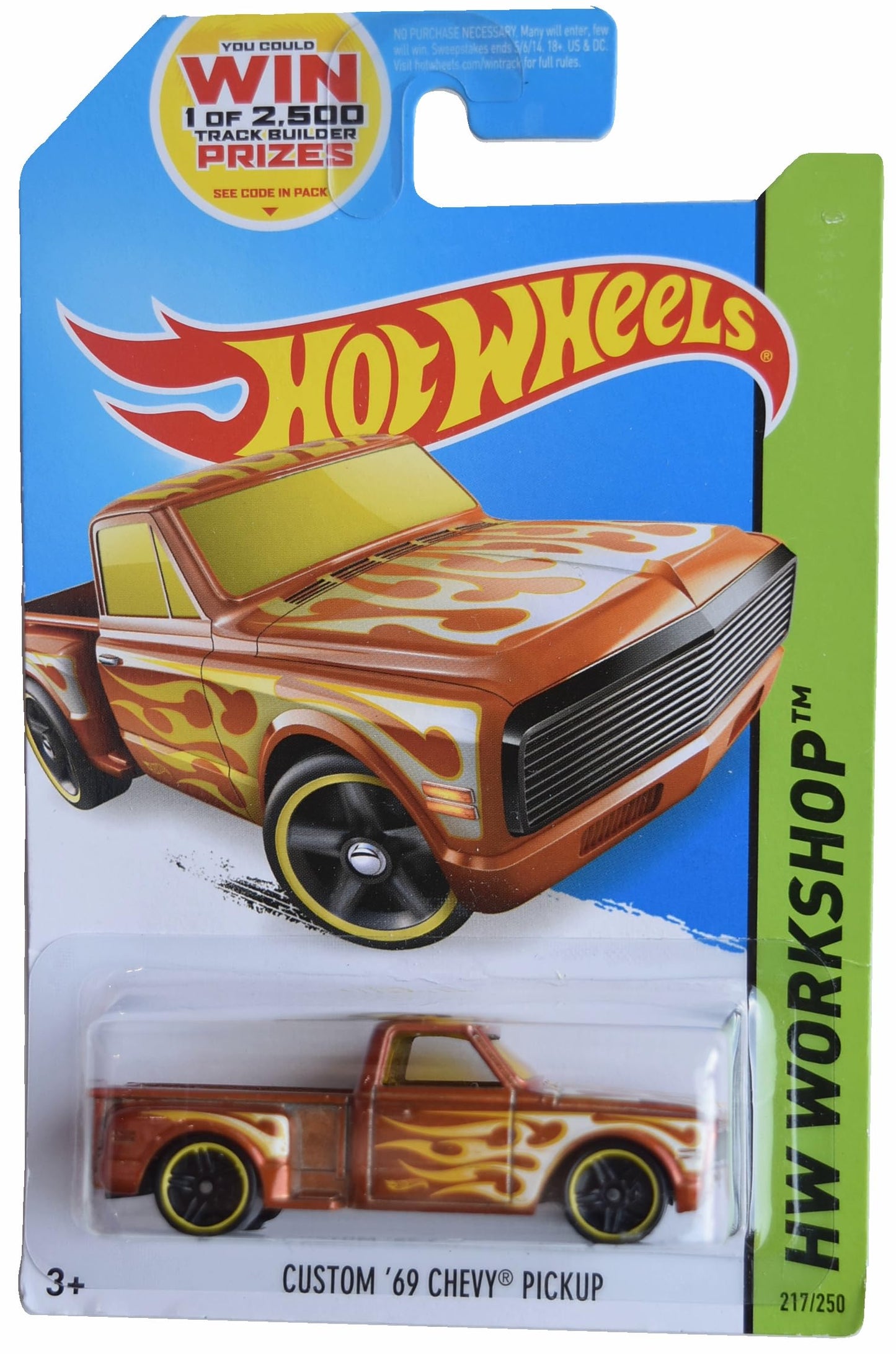 Hot Wheels Custom '69 Chevy Pickup, HW Workshop 217/250 [Burnt Orange]