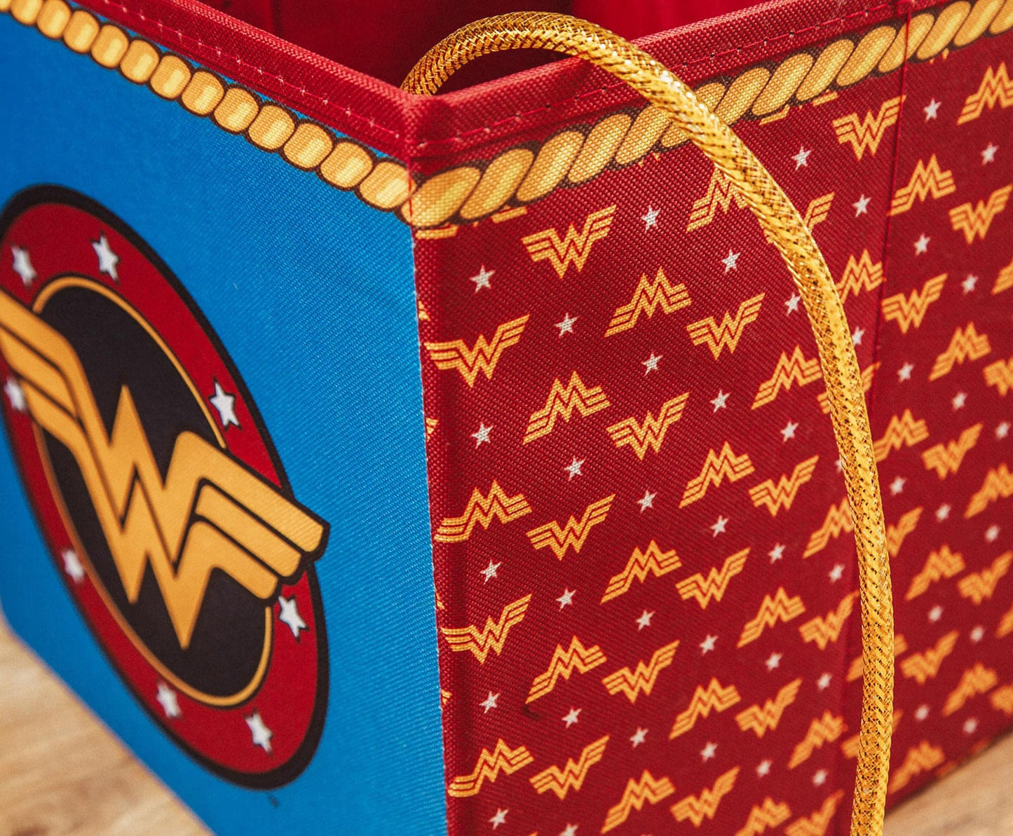 DC Comics Wonder Woman Logo 11-Inch Storage Bin Cube Organizers| Fabric Basket Container, Cubby Cube Closet Organizer | Comic Book Superhero Toys…